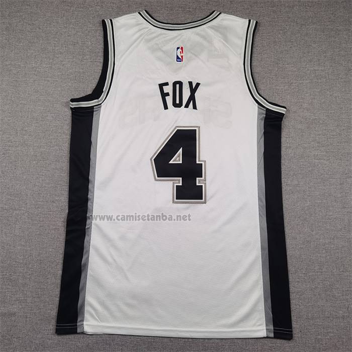 Camiseta San Antonio Spurs DeAaron Fox NO 4 Statement 2024-25 Gris